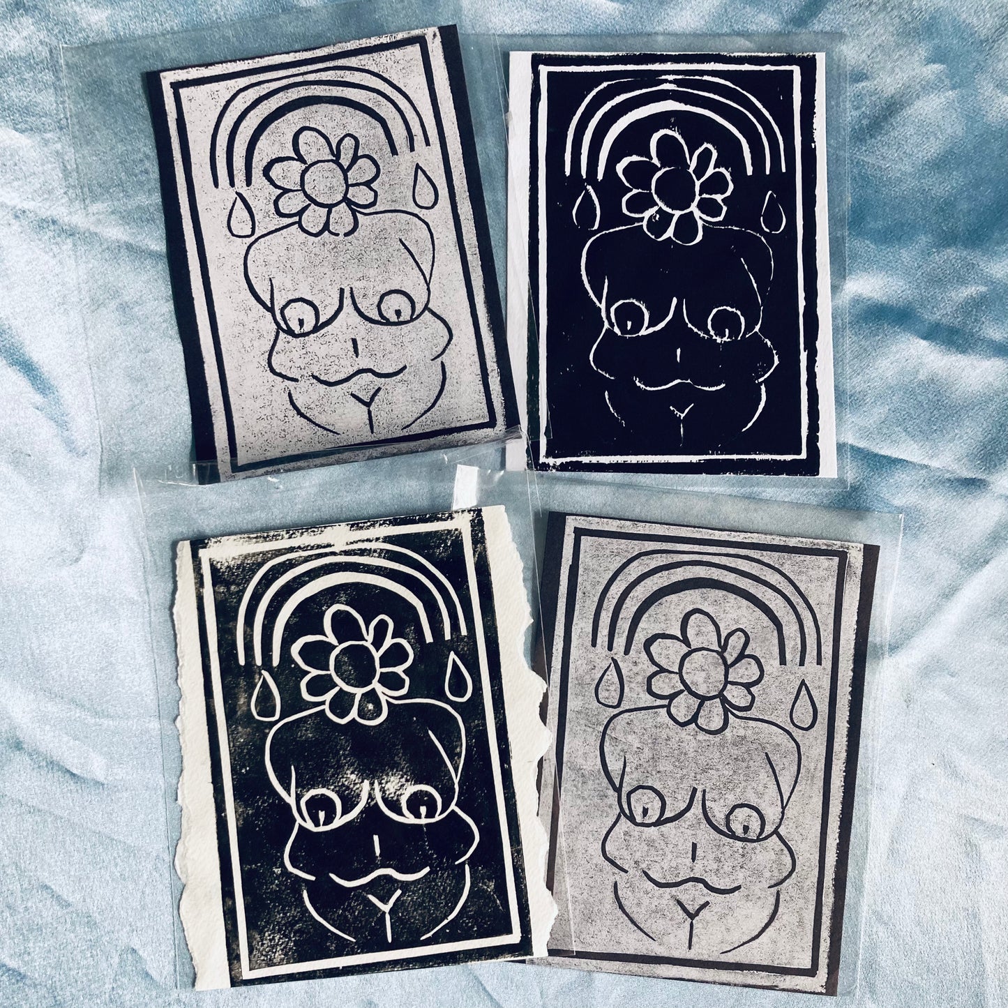 Venus Rainbow Linoblock Print