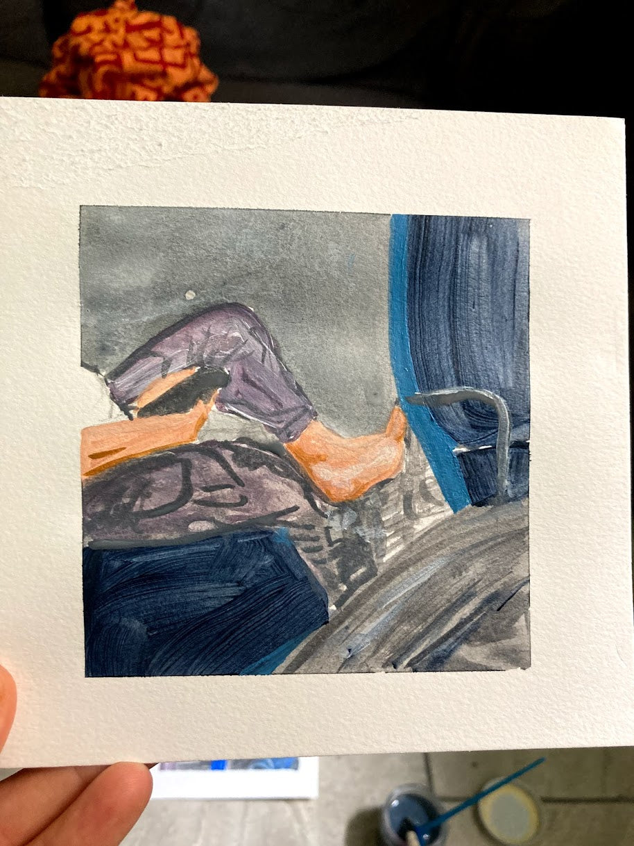 Bare feet on the bus in Chinatown