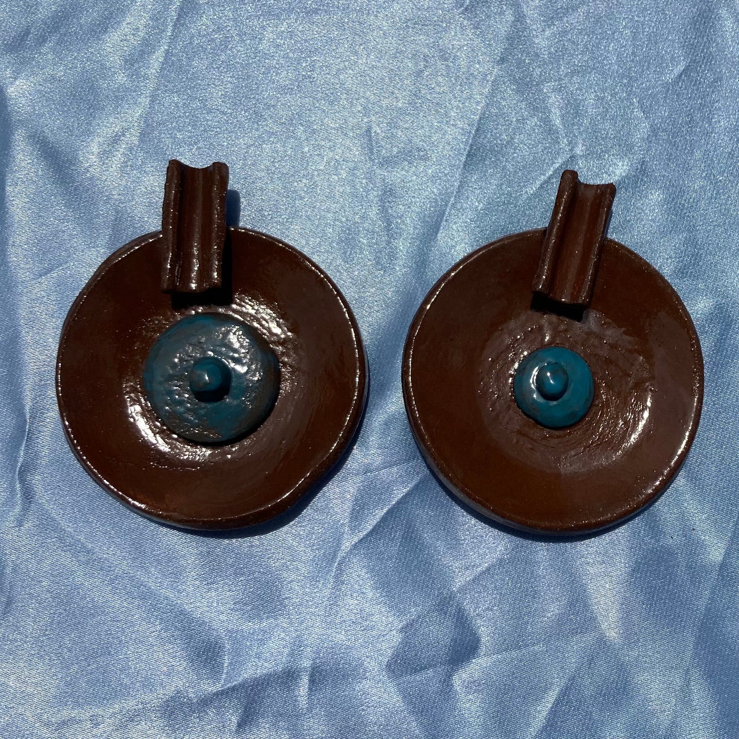 Blue & Dark Brown Boob Ashtray